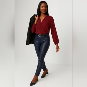 White House Black Market High-Rise Coated Skinny Jeans